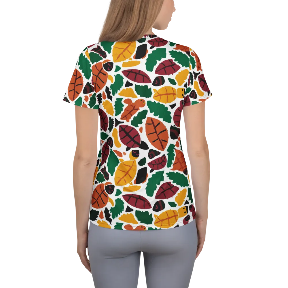 Harvest Static on Women's Athletic T-Shirt — Back