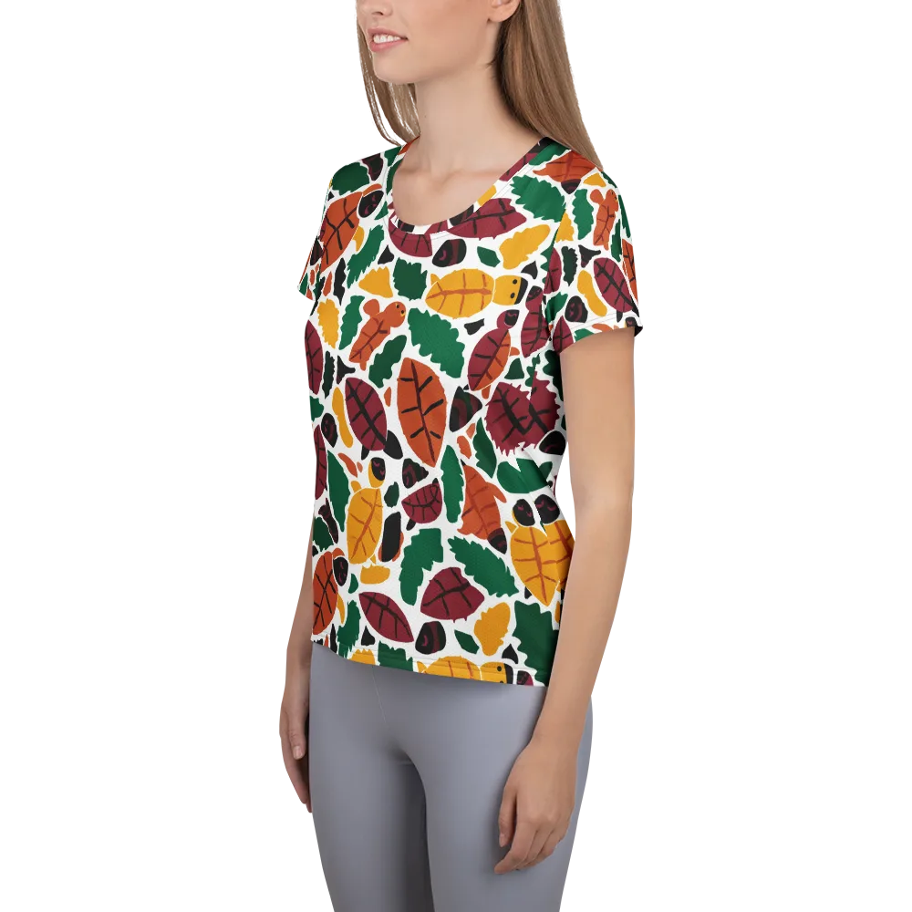 Harvest Static on Women's Athletic T-Shirt — Left