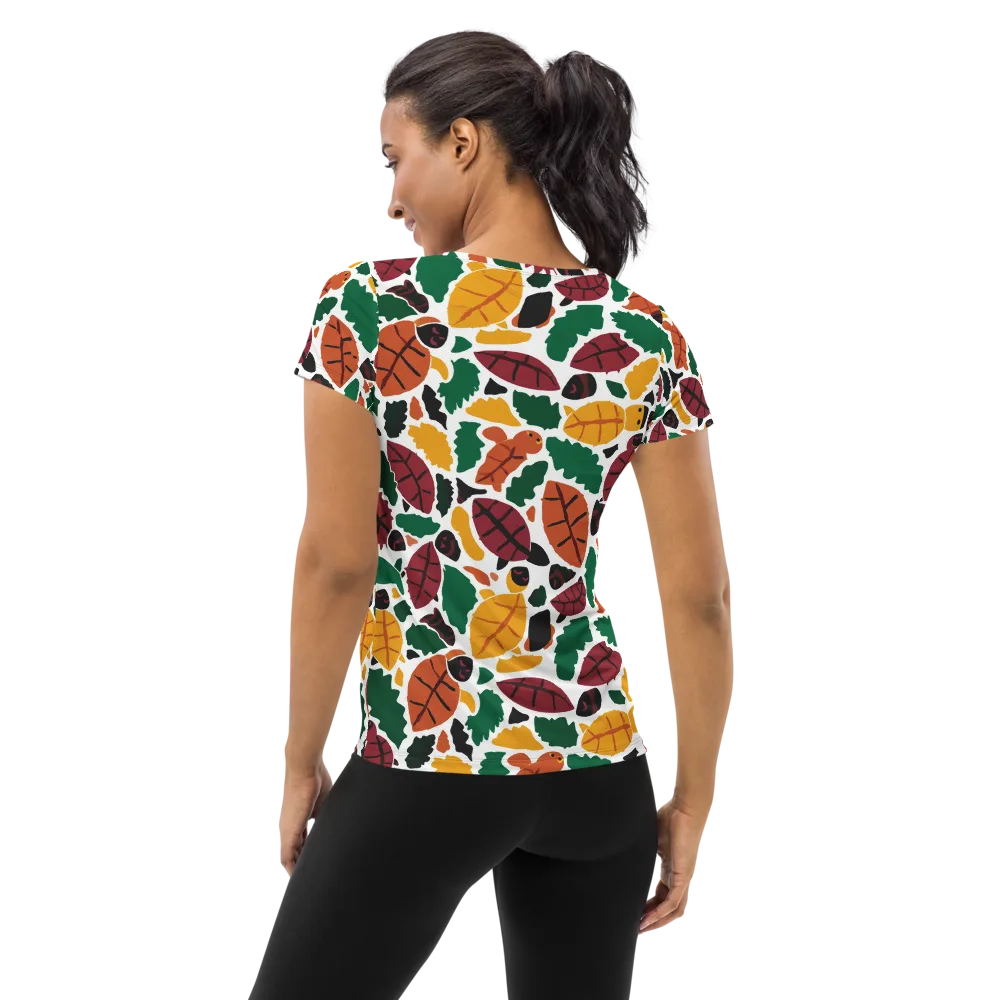 Harvest Static on Women's Athletic T-Shirt — Back