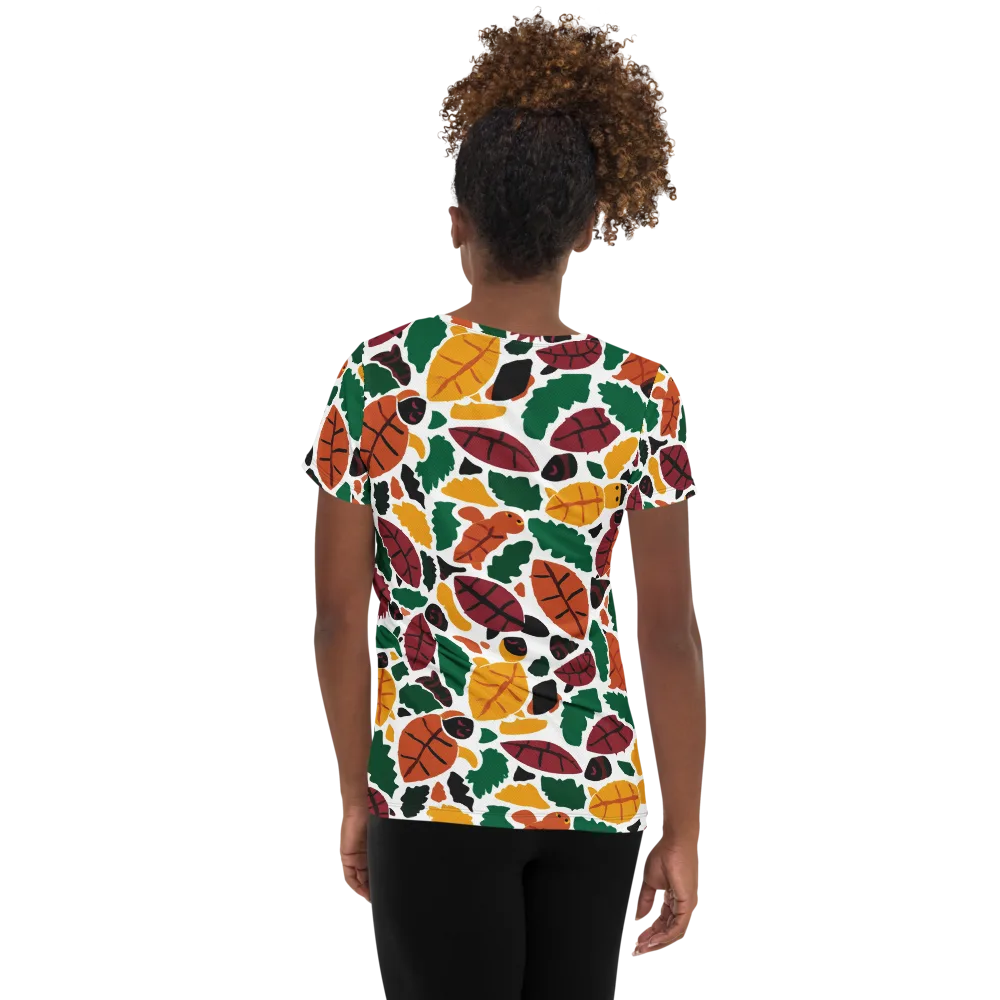 Harvest Static on Women's Athletic T-Shirt — Back