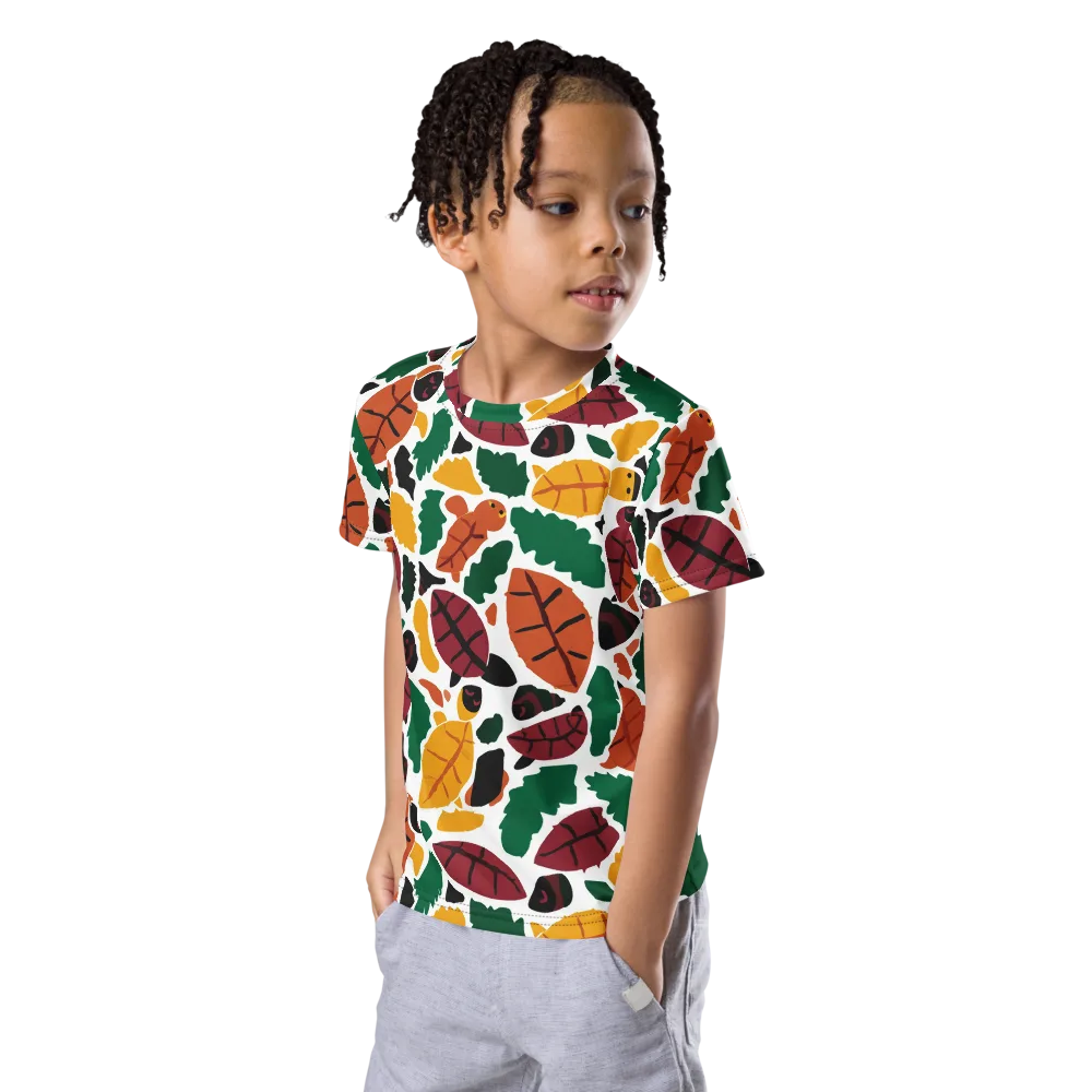 Harvest Static on Kids Crew Neck T-Shirt — Left Front