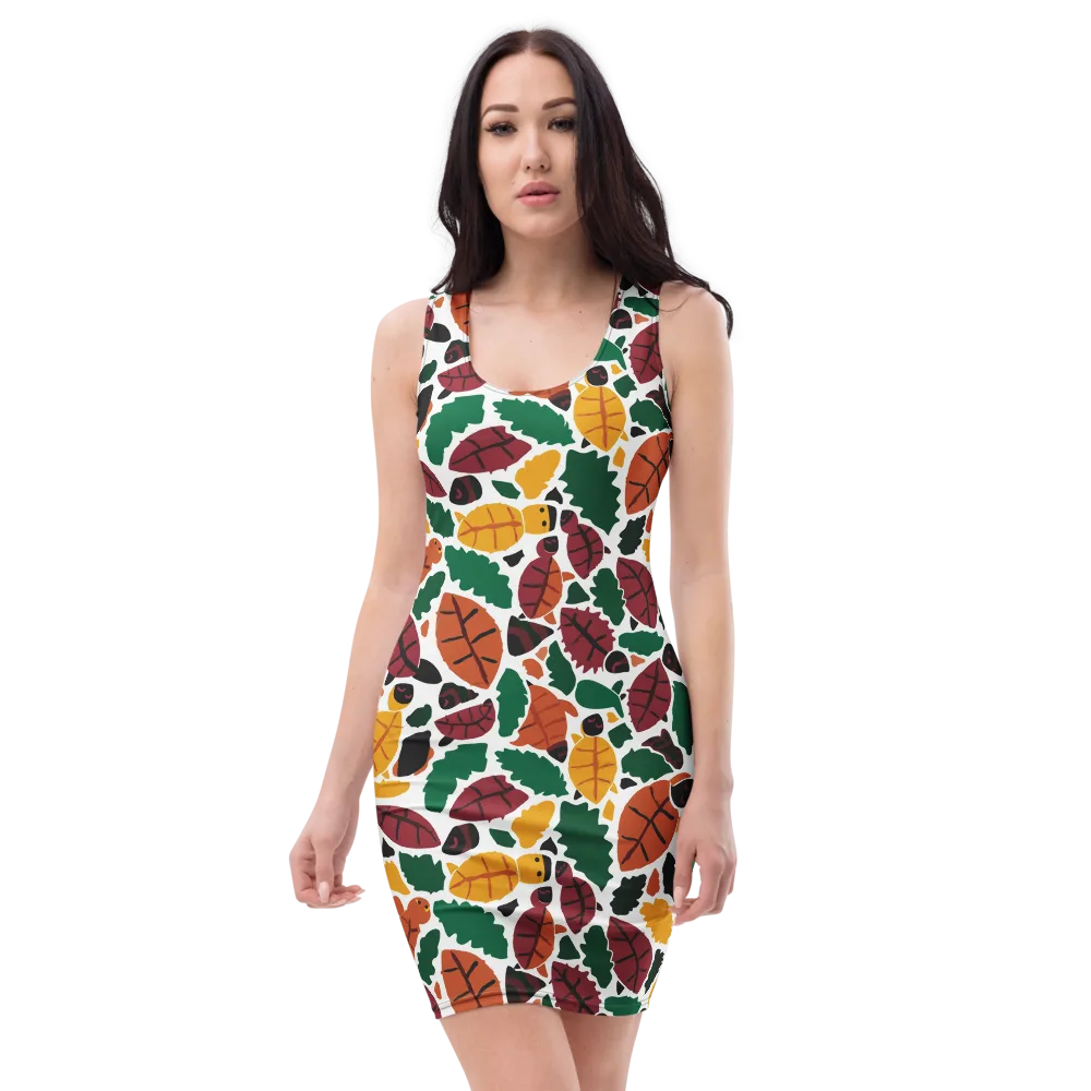 Harvest Static on Bodycon Dress — Front