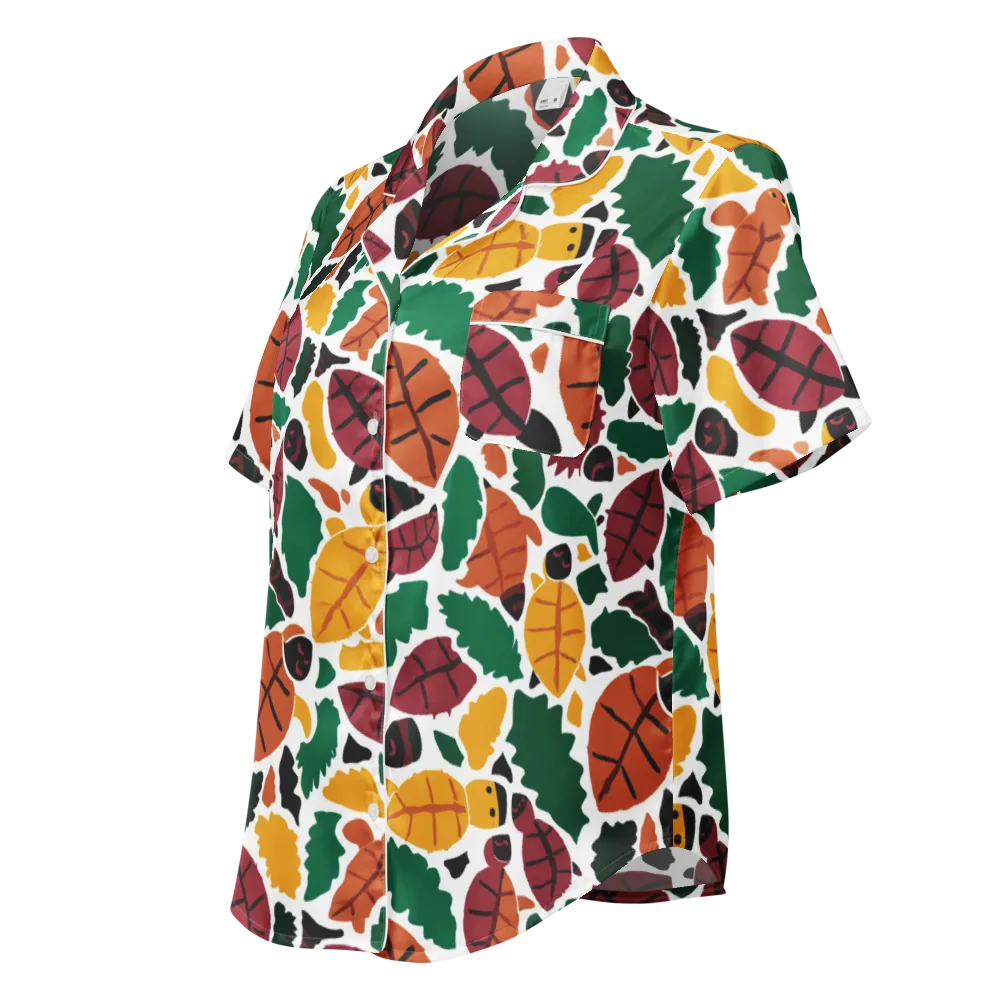 Harvest Static on Women's Short Sleeve Pajama Top — Left Front