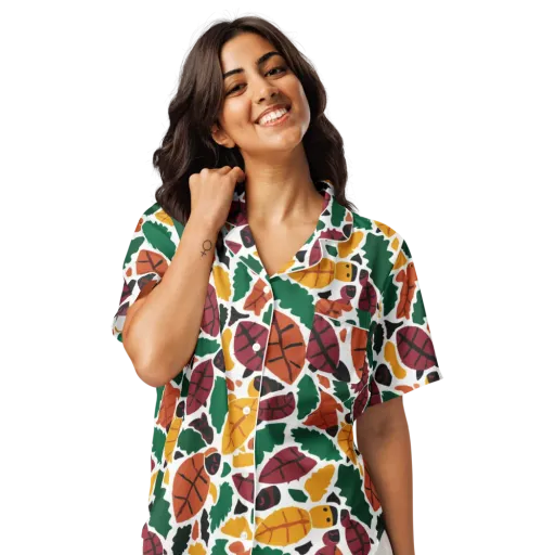 Harvest Static on a Women's Short Sleeve Pajama Top