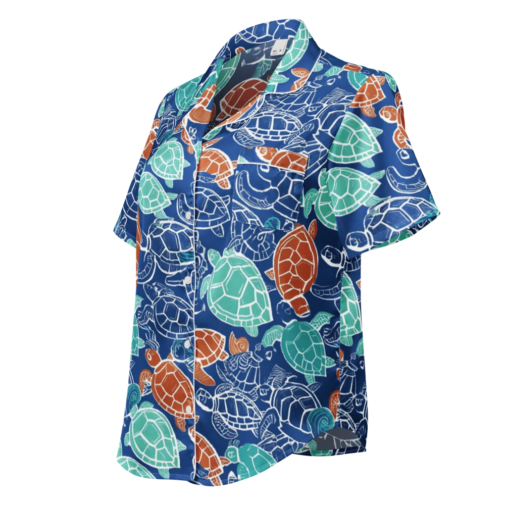 Shellstream on Women's Short Sleeve Pajama Top — Left Front