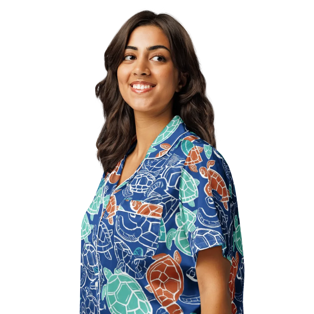 Shellstream on Women's Short Sleeve Pajama Top — Left Front