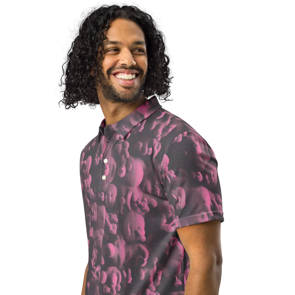 Mauve Metamorphosis on Men's Slim Fit Polo Shirt — Left Front