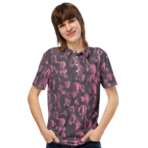 Mauve Metamorphosis on a Men's Slim Fit Polo Shirt