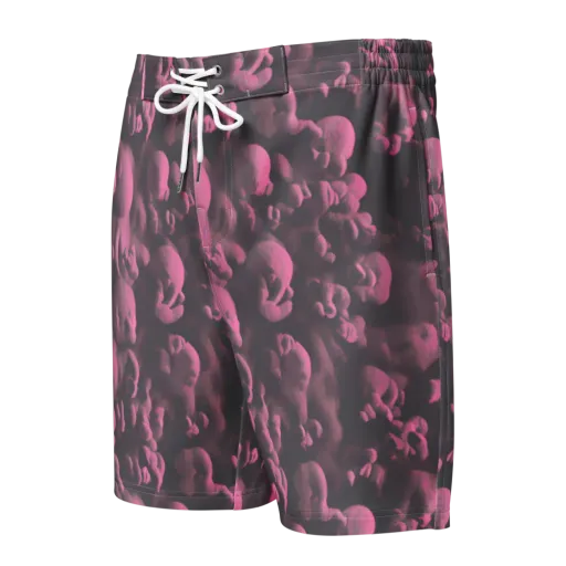 Mauve Metamorphosis on a Men's Board Shorts