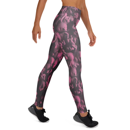 Mauve Metamorphosis on a Yoga Leggings