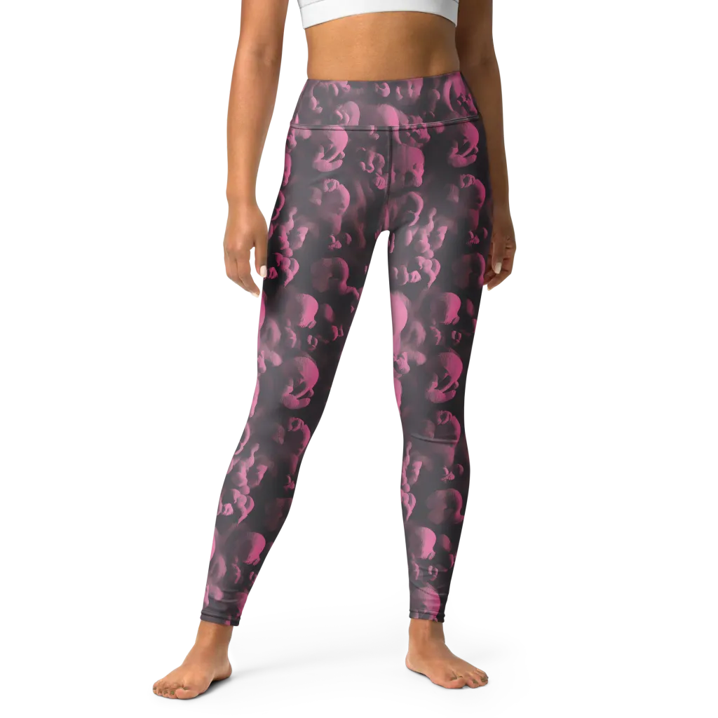 Mauve Metamorphosis on Yoga Leggings — Front