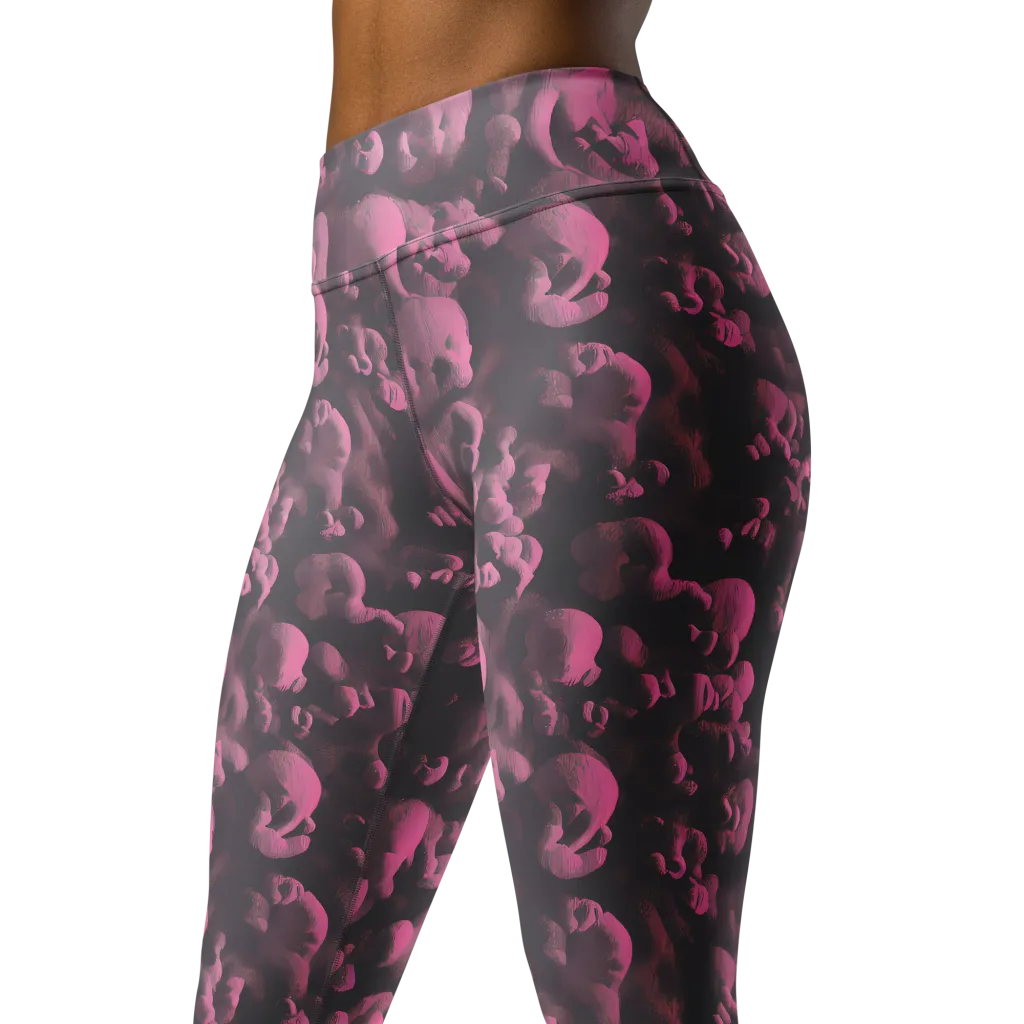 Mauve Metamorphosis on Yoga Leggings — Left Front