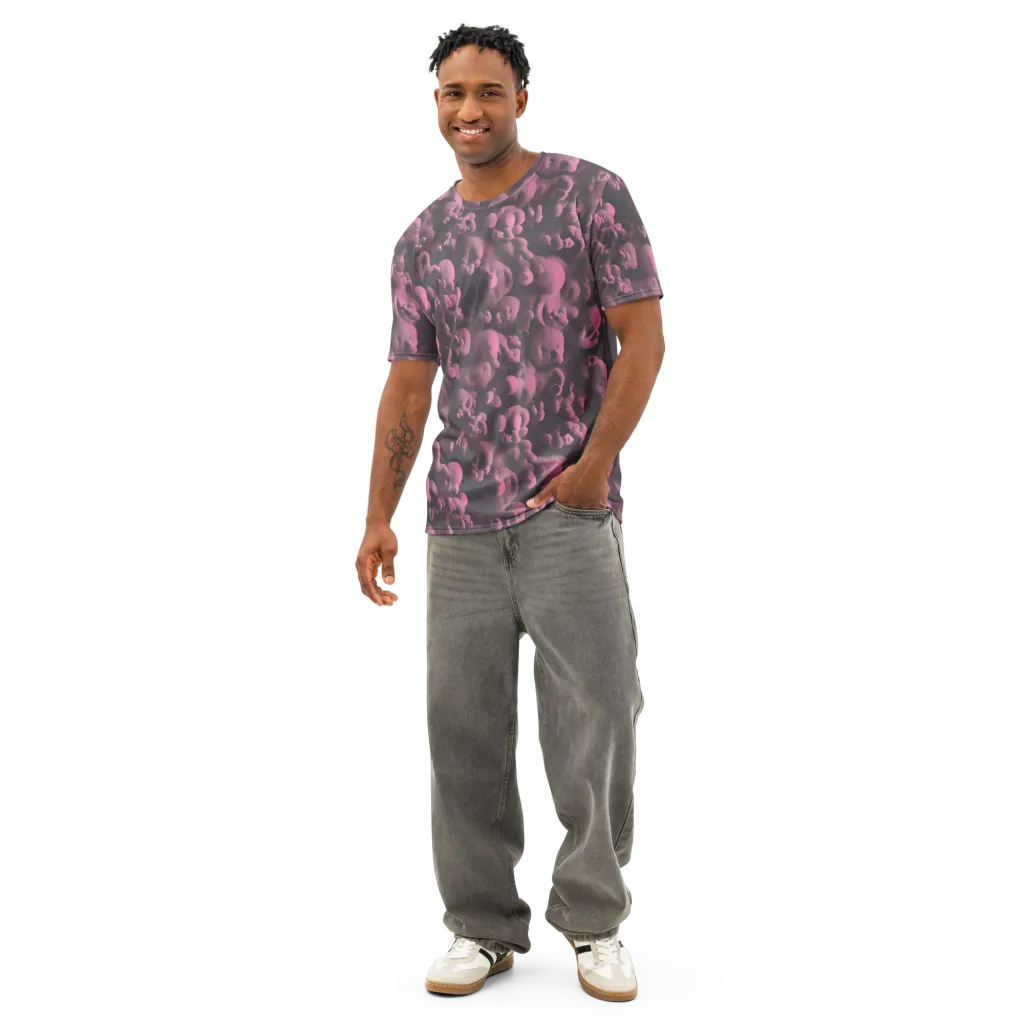 Mauve Metamorphosis on Men's Cotton Crew Neck T-Shirt — Front