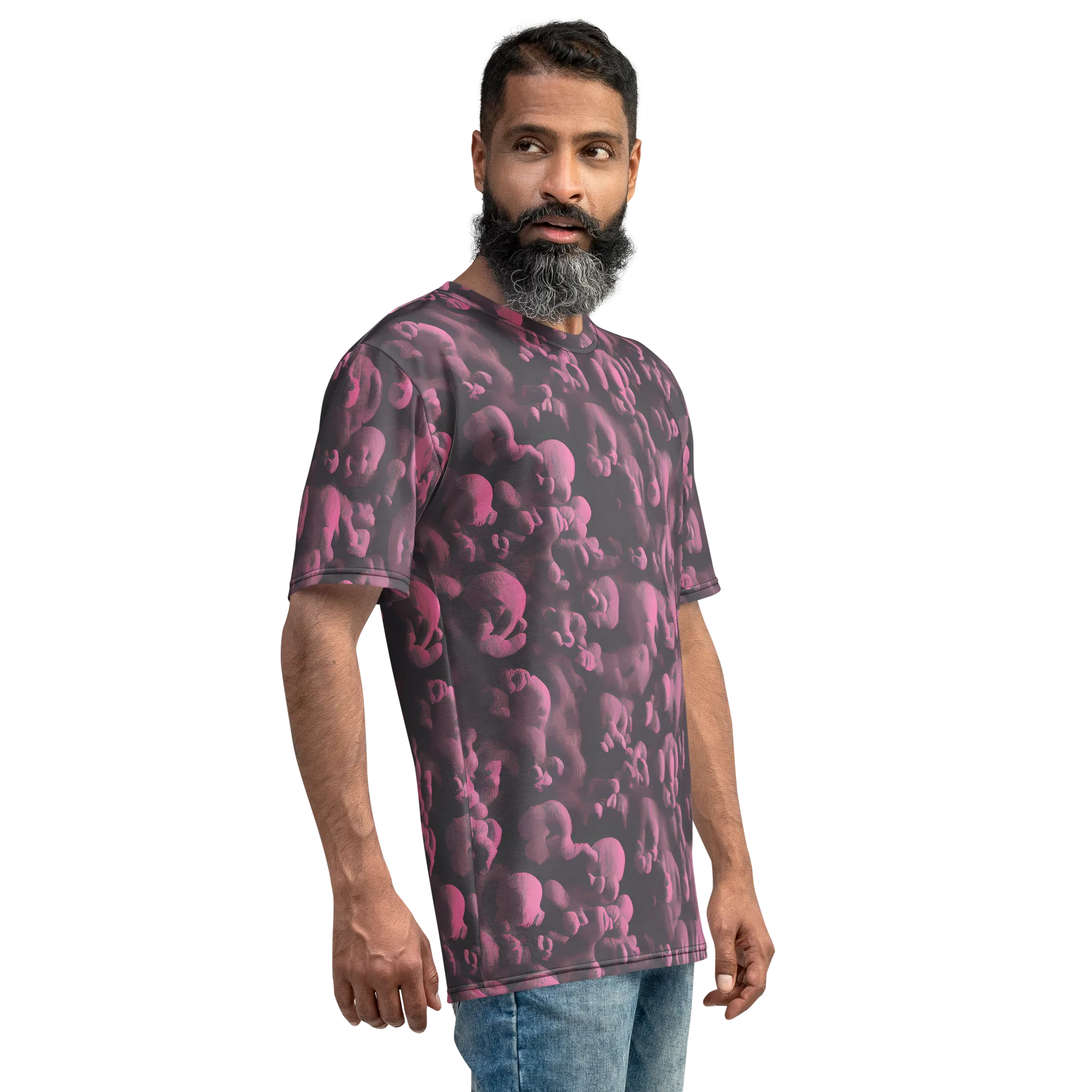Mauve Metamorphosis on Men's Crew Neck T-Shirt — Right