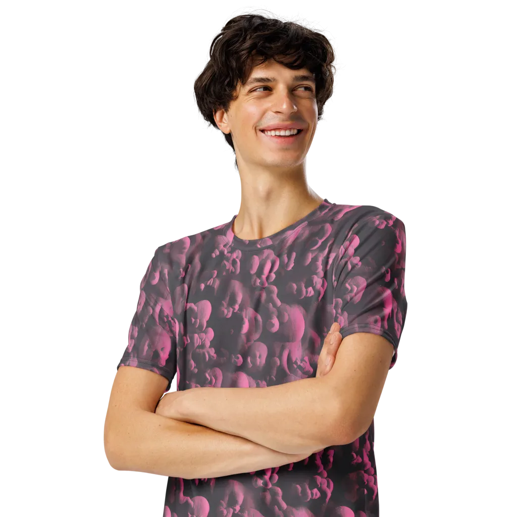 Mauve Metamorphosis on Men's Crew Neck T-Shirt — Left Front