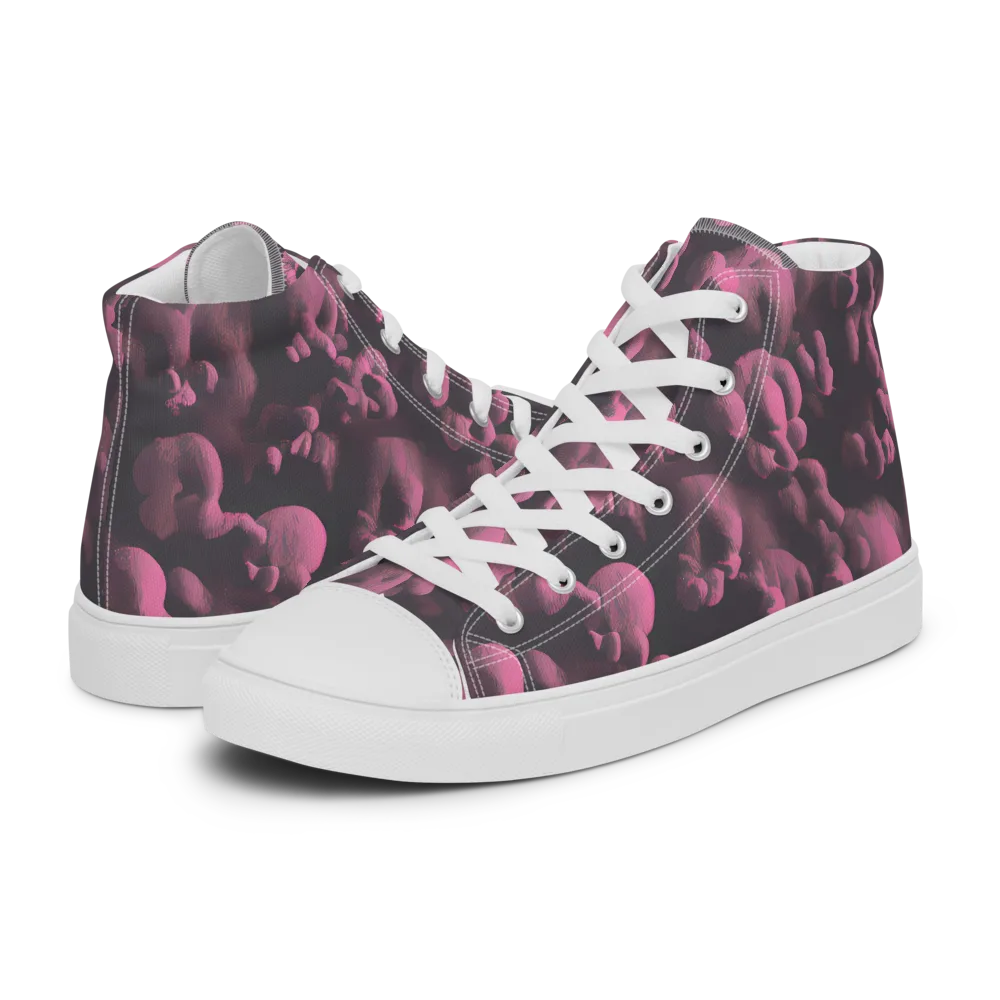 Mauve Metamorphosis on Men's High Top Canvas Shoes — Left