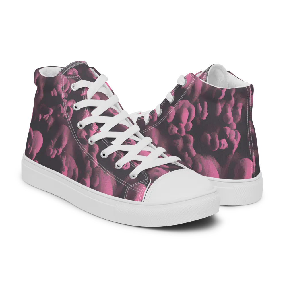 Mauve Metamorphosis on Men's High Top Canvas Shoes — Right