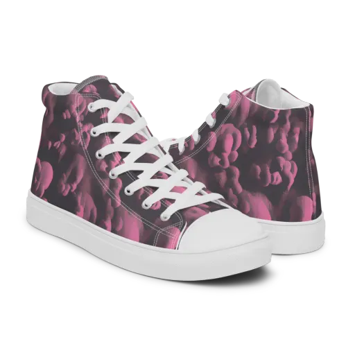 Mauve Metamorphosis on a Men's High Top Canvas Shoes