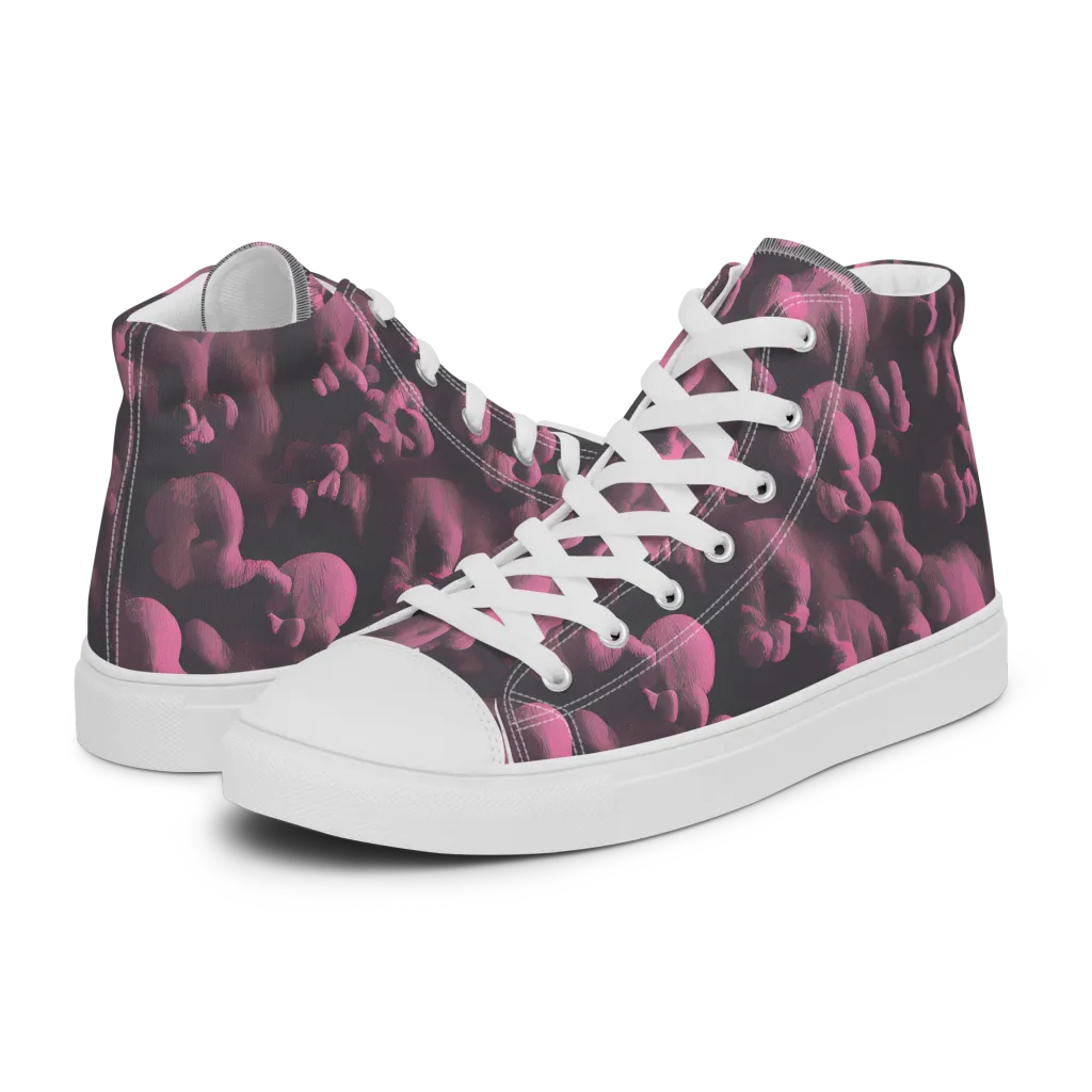Mauve Metamorphosis on Women's High Top Canvas Shoes — Left