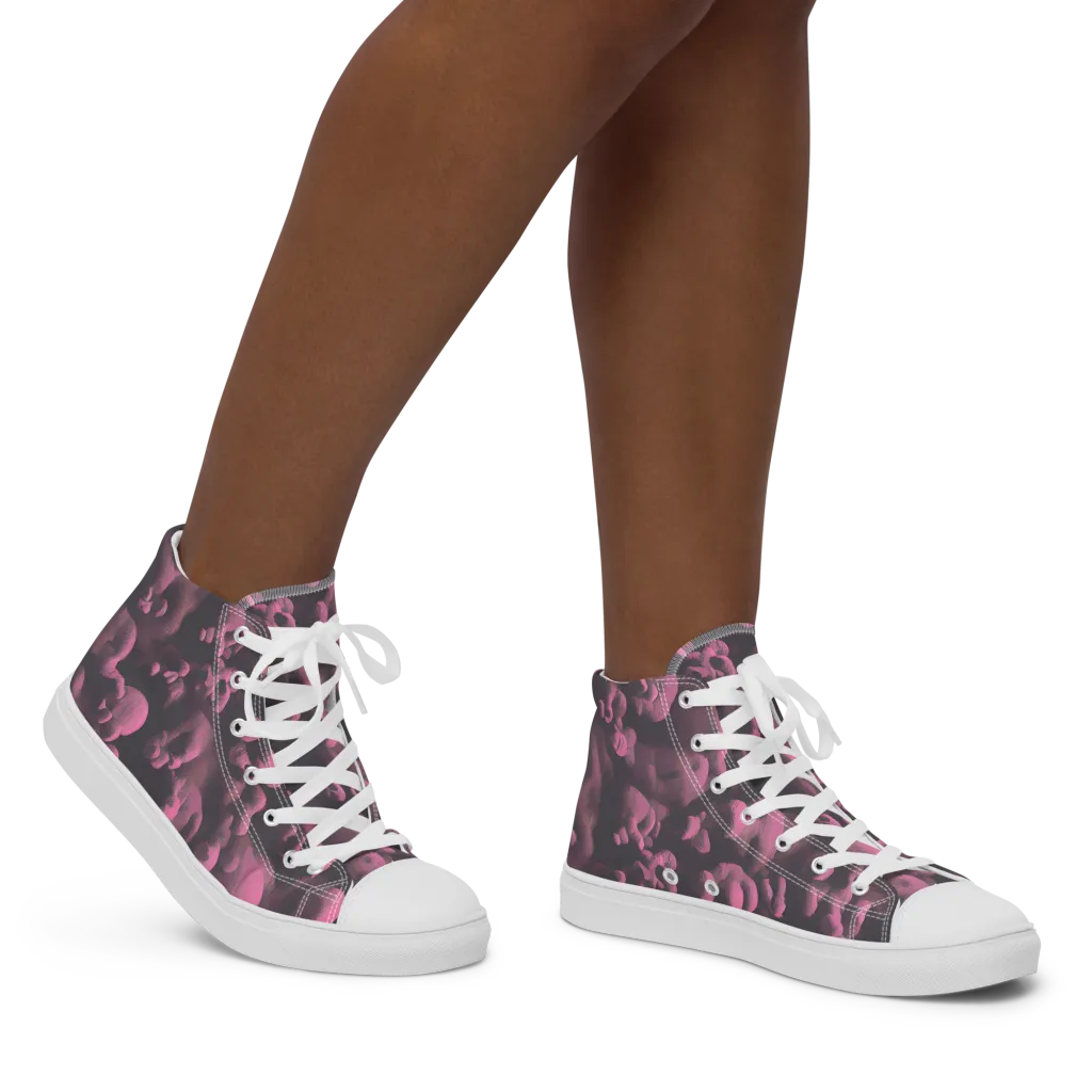 Mauve Metamorphosis on Women's High Top Canvas Shoes — Right
