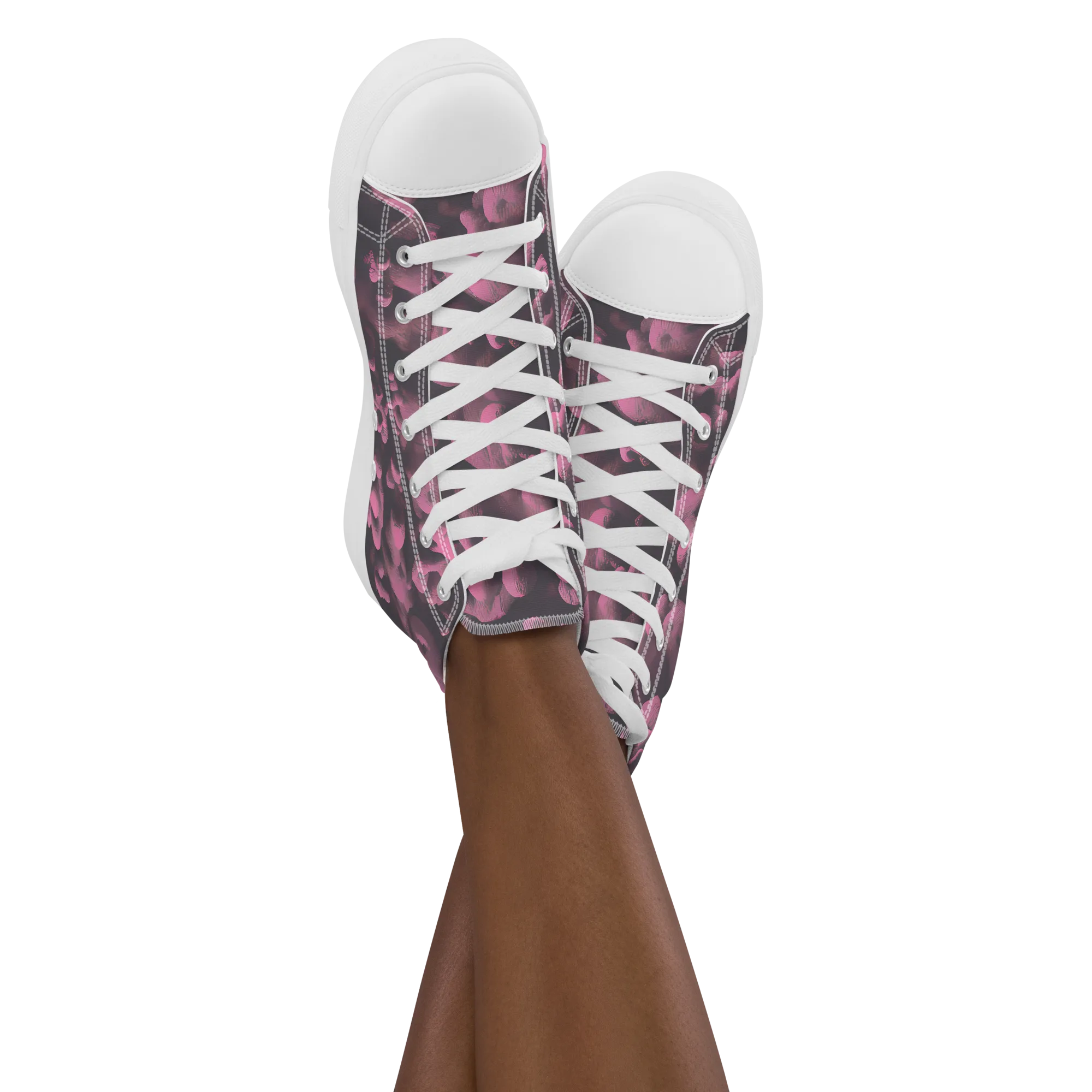 Mauve Metamorphosis on Women's High Top Canvas Shoes — Front