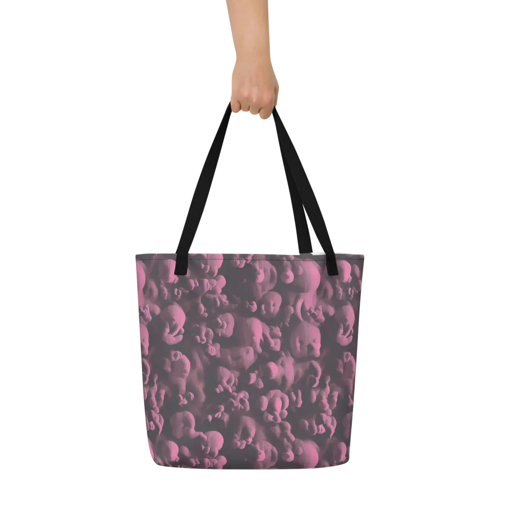 Mauve Metamorphosis on Large Tote Bag W/ Pocket — Front