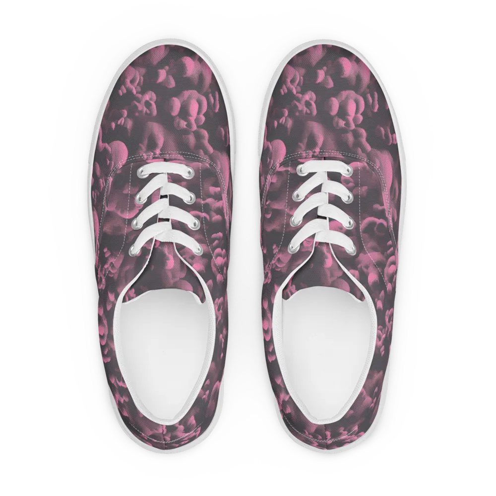 Mauve Metamorphosis on Men's Lace-Up Canvas Shoes — Front
