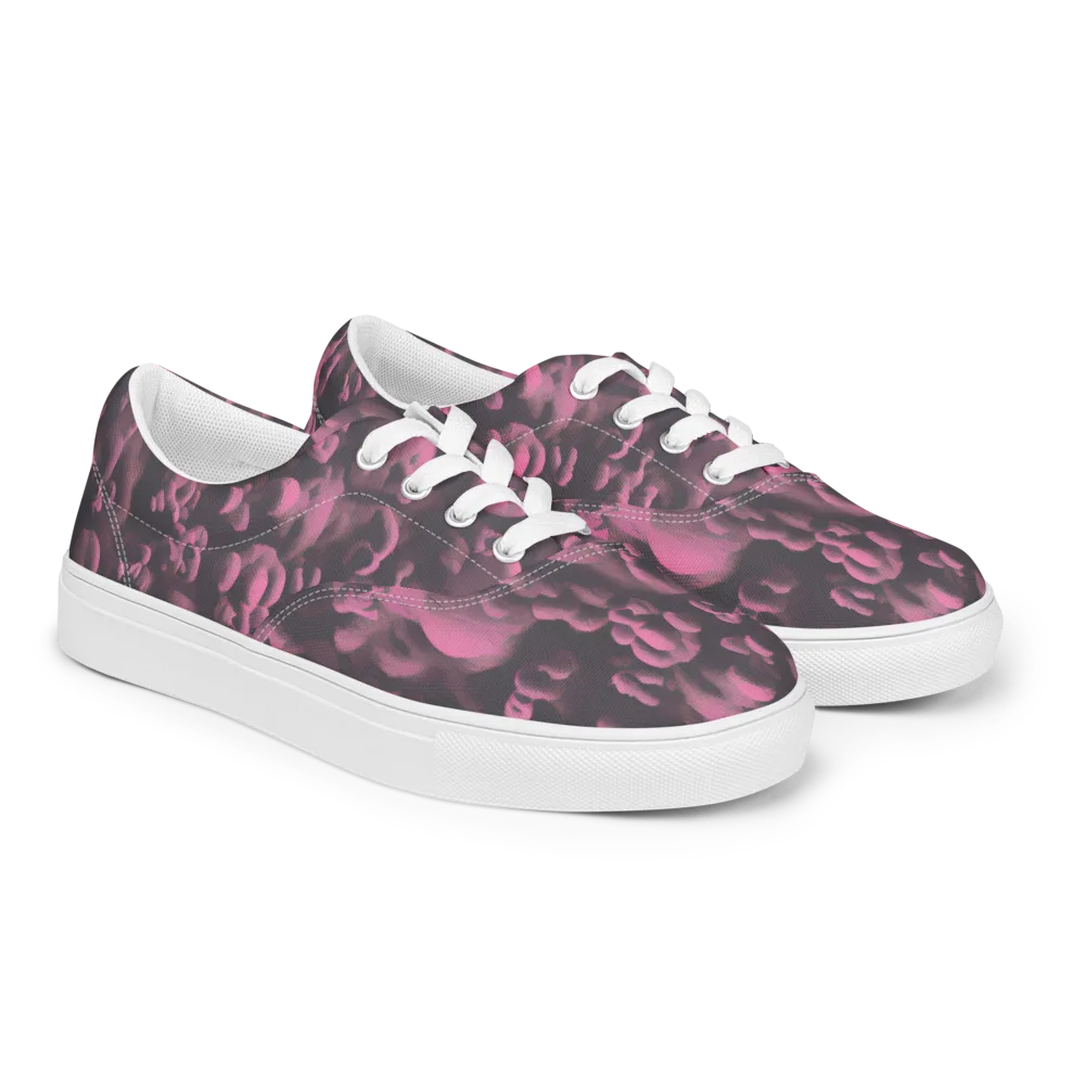 Mauve Metamorphosis on Men's Lace-Up Canvas Shoes — Right Front