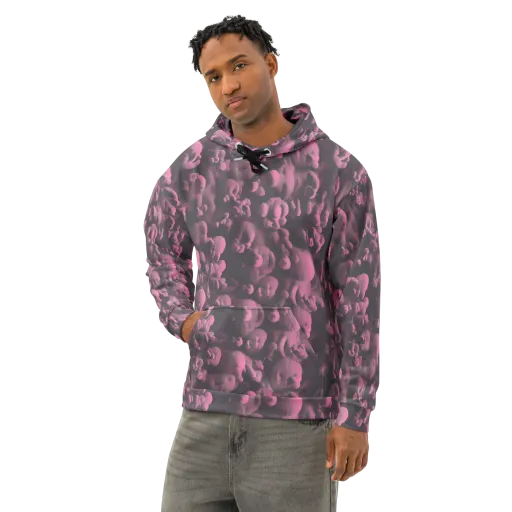 Mauve Metamorphosis on a Cotton Hoodie