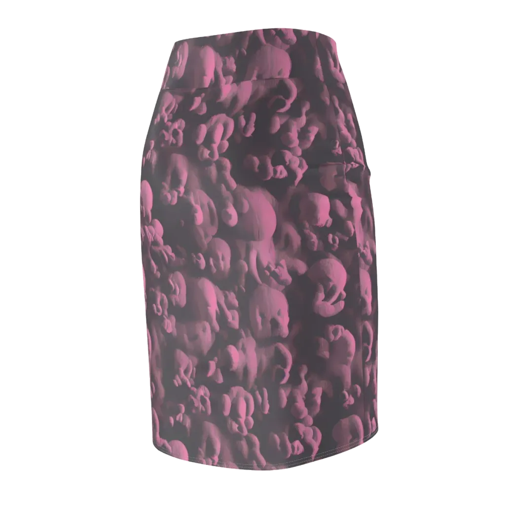 Mauve Metamorphosis on Pencil Skirt — Back Side