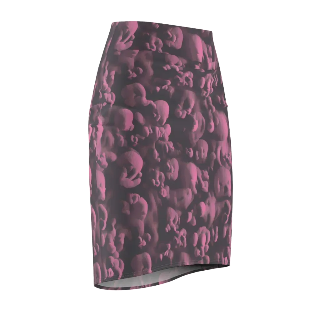 Mauve Metamorphosis on Pencil Skirt — Front Side