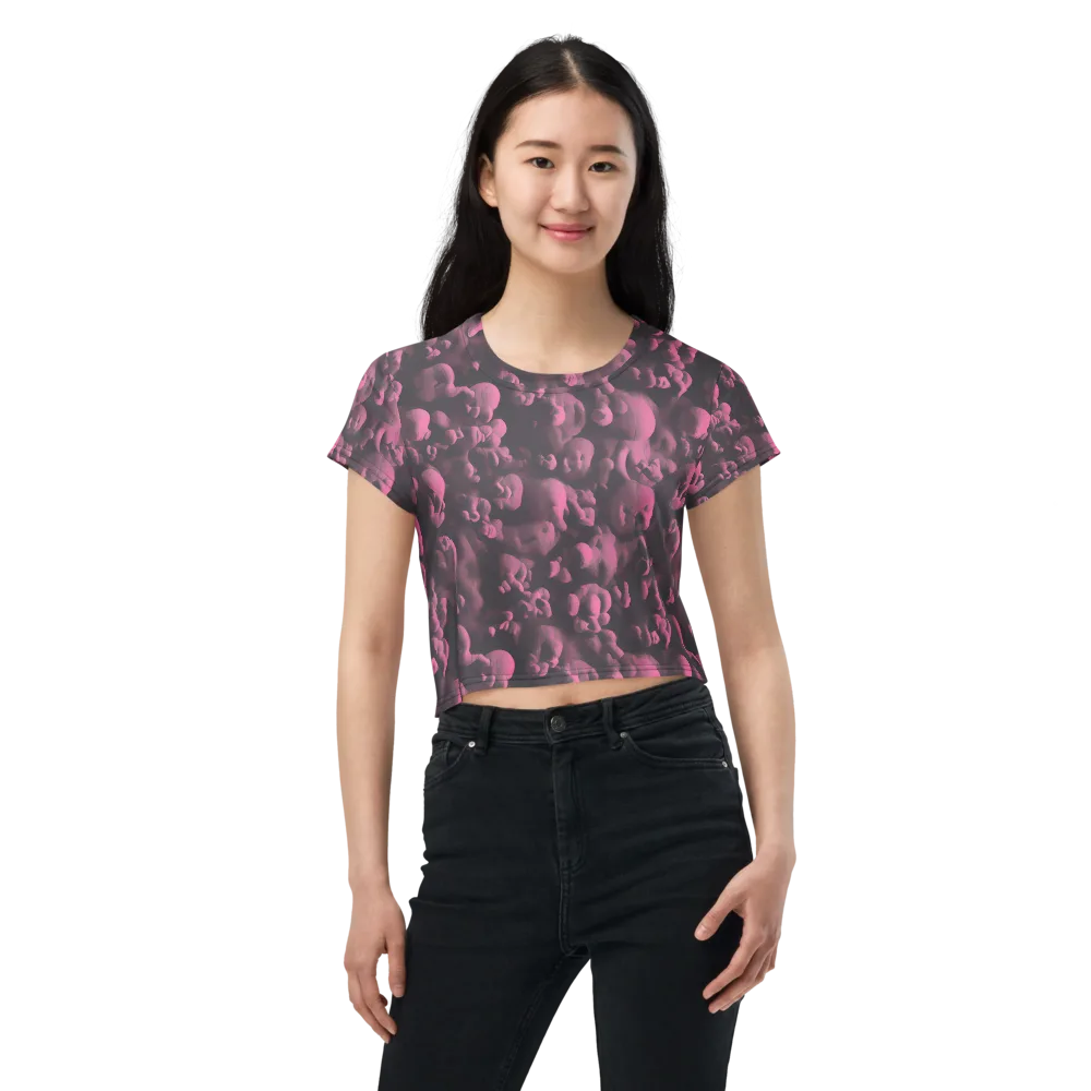 Mauve Metamorphosis on Crop Tee — Front