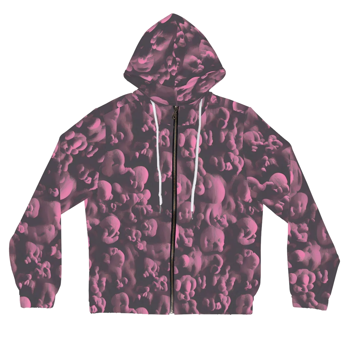 Mauve Metamorphosis on Women's Full-Zip Hoodie — Front