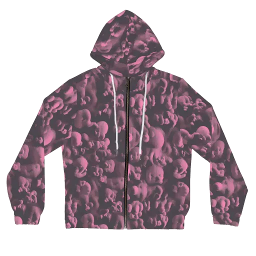 Mauve Metamorphosis on a Women's Full-Zip Hoodie
