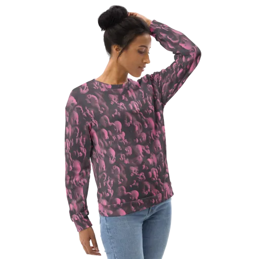 Mauve Metamorphosis on a Sweatshirt