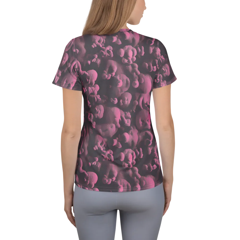 Mauve Metamorphosis on Women's Athletic T-Shirt — Back
