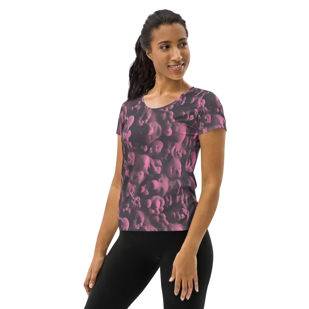Mauve Metamorphosis on Women's Athletic T-Shirt — Left