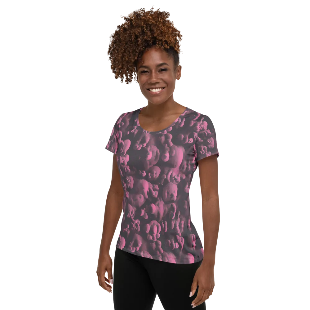 Mauve Metamorphosis on Women's Athletic T-Shirt — Left