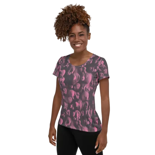Mauve Metamorphosis on a Women's Athletic T-Shirt