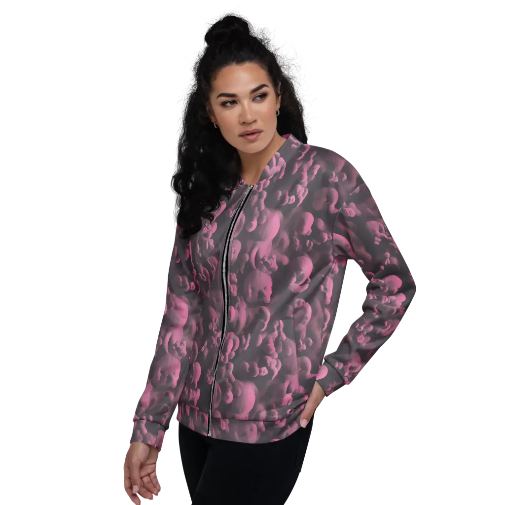 Mauve Metamorphosis on Bomber Jacket — Left