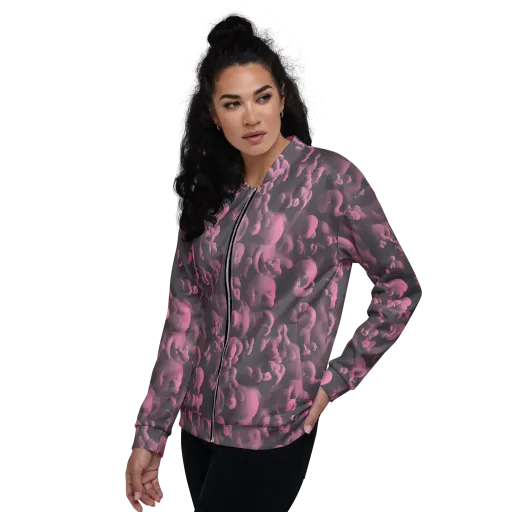 Mauve Metamorphosis on a Bomber Jacket