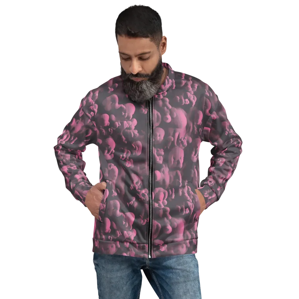 Mauve Metamorphosis on Bomber Jacket — Front