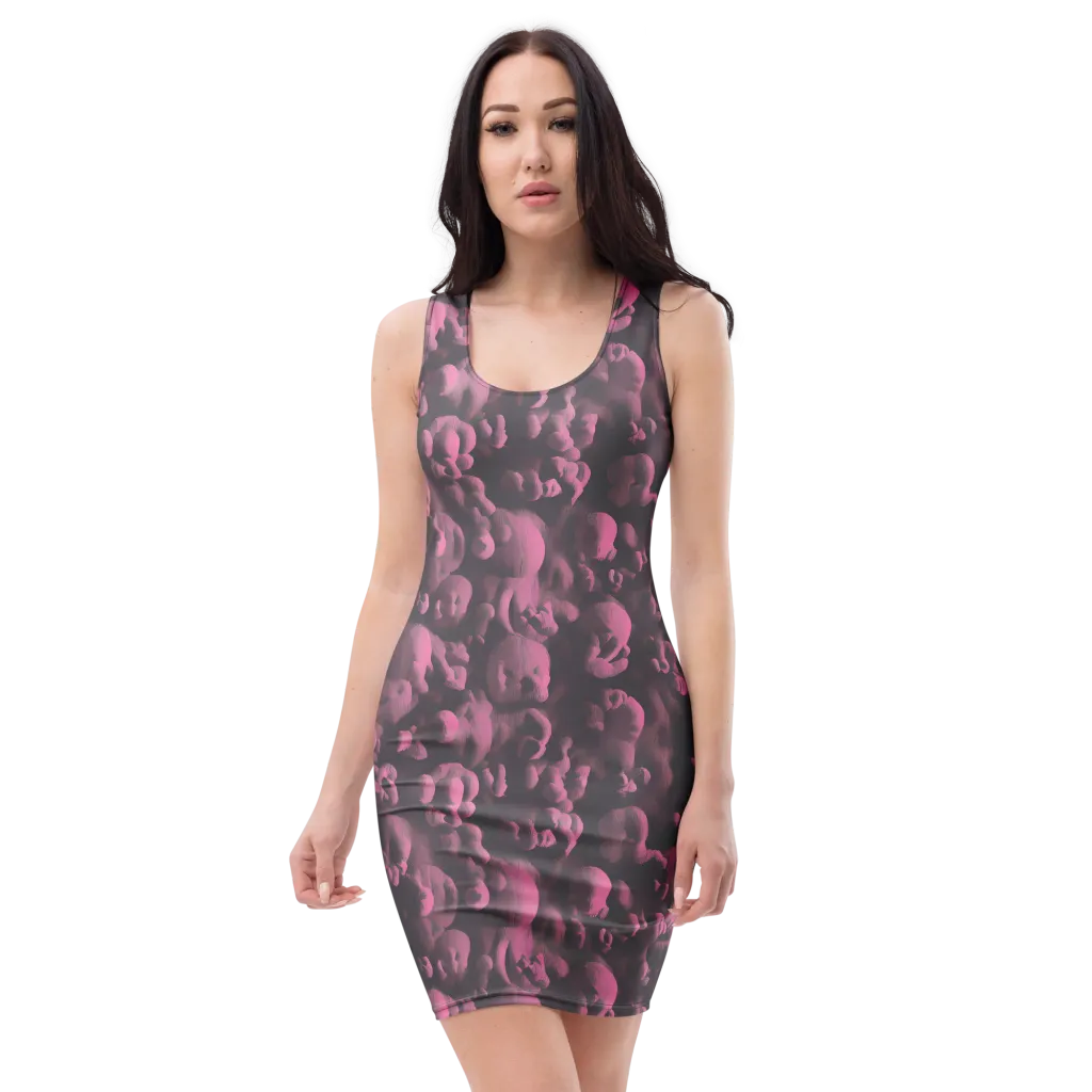 Mauve Metamorphosis on Bodycon Dress — Front