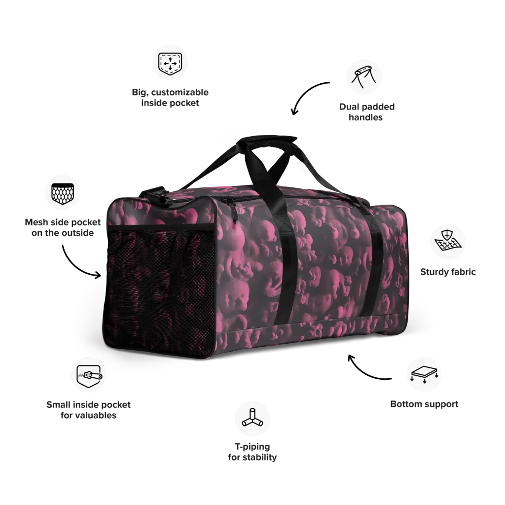 Mauve Metamorphosis on Duffle Bag — Right Front