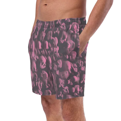 Mauve Metamorphosis on a Swim Trunks