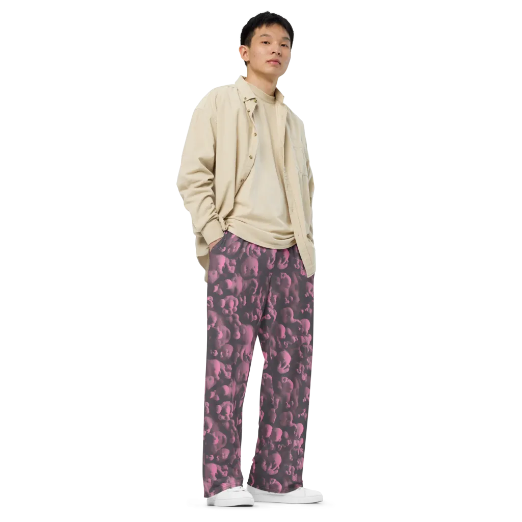 Mauve Metamorphosis on Wide-Leg Pants — Right Front