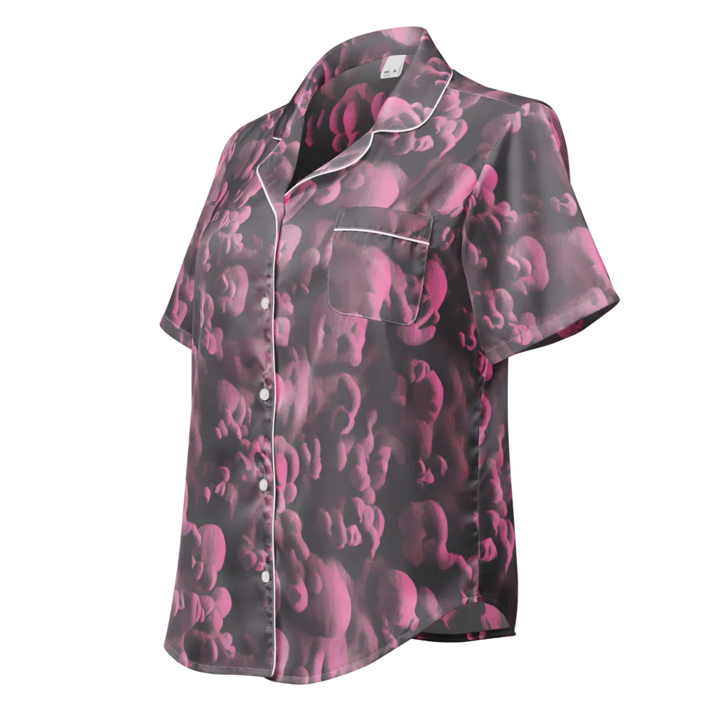 Mauve Metamorphosis on Women's Short Sleeve Pajama Top — Left Front