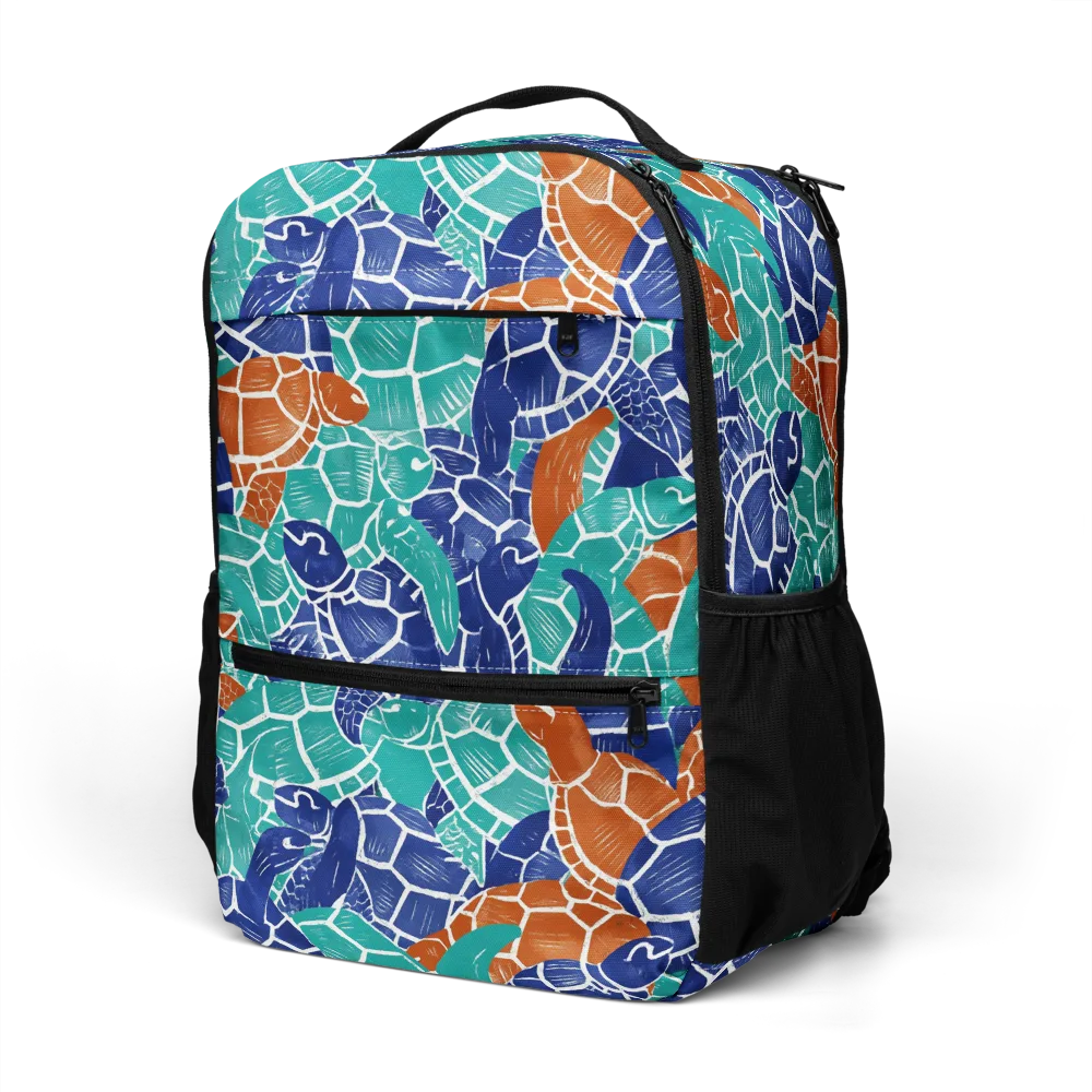 Indigo Shells on Utility Backpack — Left Front