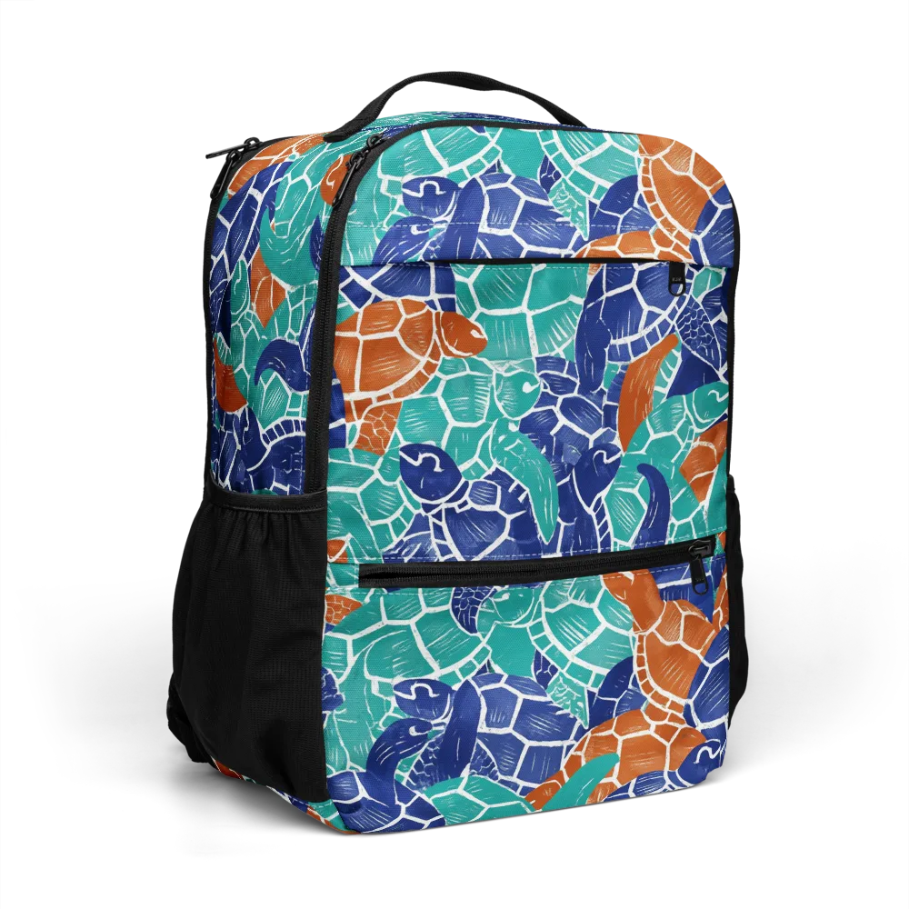 Indigo Shells on Utility Backpack — Right Front