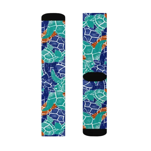 Indigo Shells on a Socks
